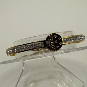 L.. V logo Gold Crystal bangel Bracelet stainless steel luxury jewelry New